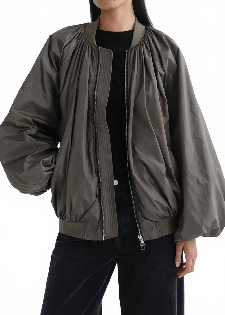 NEW AGOLDE raffi bomber jacket in green